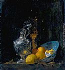 Willem Kalf Canvas Paintings - Still Life with Silver Jug